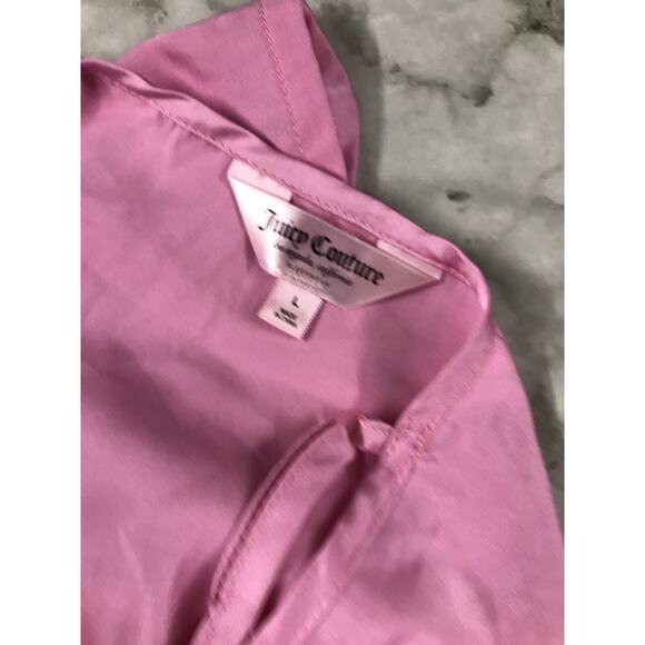 VINTAGE Y2K JUICY COUTURE Satin Pink Sleepwear Top Large Club Party Bedazzled - Picture 6 of 6